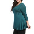 thumbnail image 2 of Women's Plus Size 3/4 Sleeve V-neck Tunic, 2 of 4