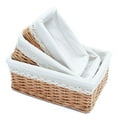 Rectangular Wicker Storage Baskets with Liners with Cloth Lining, Small