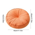 thumbnail image 3 of Thickened Round Floor Cushion, Natural Linen Pouf Seat for Balcony Window Tatami Mats, Japanese Style Home Decor Pillow, 1-Piece(Orange), 3 of 6