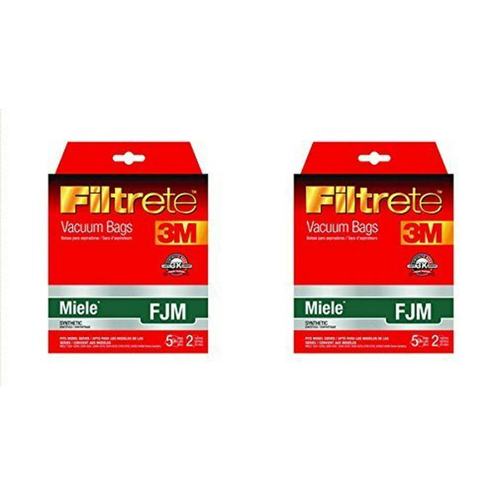 Miele FJM Synthetic Vacuum Bags and Filters by Filtrete, 10 Bags and 4