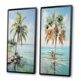 thumbnail image 3 of Designart "Minimalism Plam Tree silence II" Palms & Palm Trees Framed Wall Art Set Of 2 - Green Floral Frame Gallery Set For Office Decor, 3 of 7