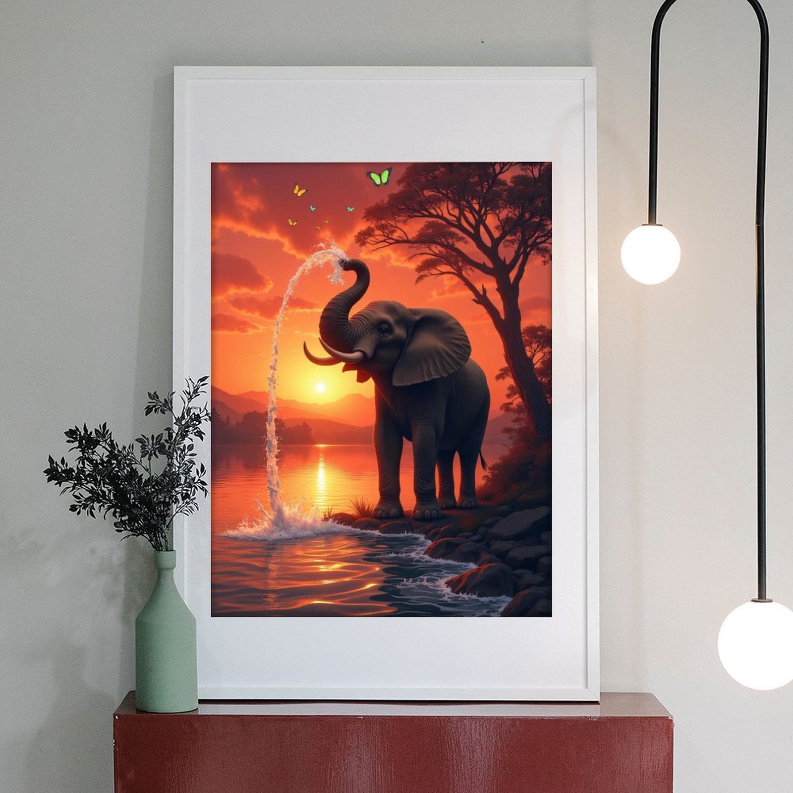 Diamond Art Kits for Adults - 5d Elephant Majestic Sunset Scene Diamond Painting for Adults, Diamond Art for Adults Beginners, Diamond Painting Kits for Adults for Home Wall Decor