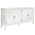 thumbnail image 3 of May in Color Carved Sideboard with Storage, 63" Modern Buffet Cabinet with Mirrored Door and Adjustable Shelves, for Entryway, Dining Room, Living Room, White, 3 of 9