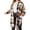 Brown, variant on Womens Plus Size Flannel Plaid Shirts Button Down Long Shacket with Pockets
