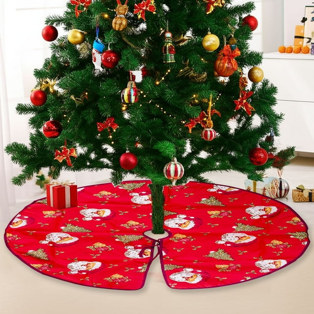 Falda para árbol de Navidad, elementos clásicos navideños, decoración navideña, falda para árbol, decoración para base de árbol de Navidad, decoraciones navideñas, regalo, falda de nailon para árbol d
