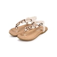 thumbnail image 5 of New Girl Link Calista-85K Nubuck Beaded Slingback Gladiator Thong Sandal 9 - 4, 5 of 5