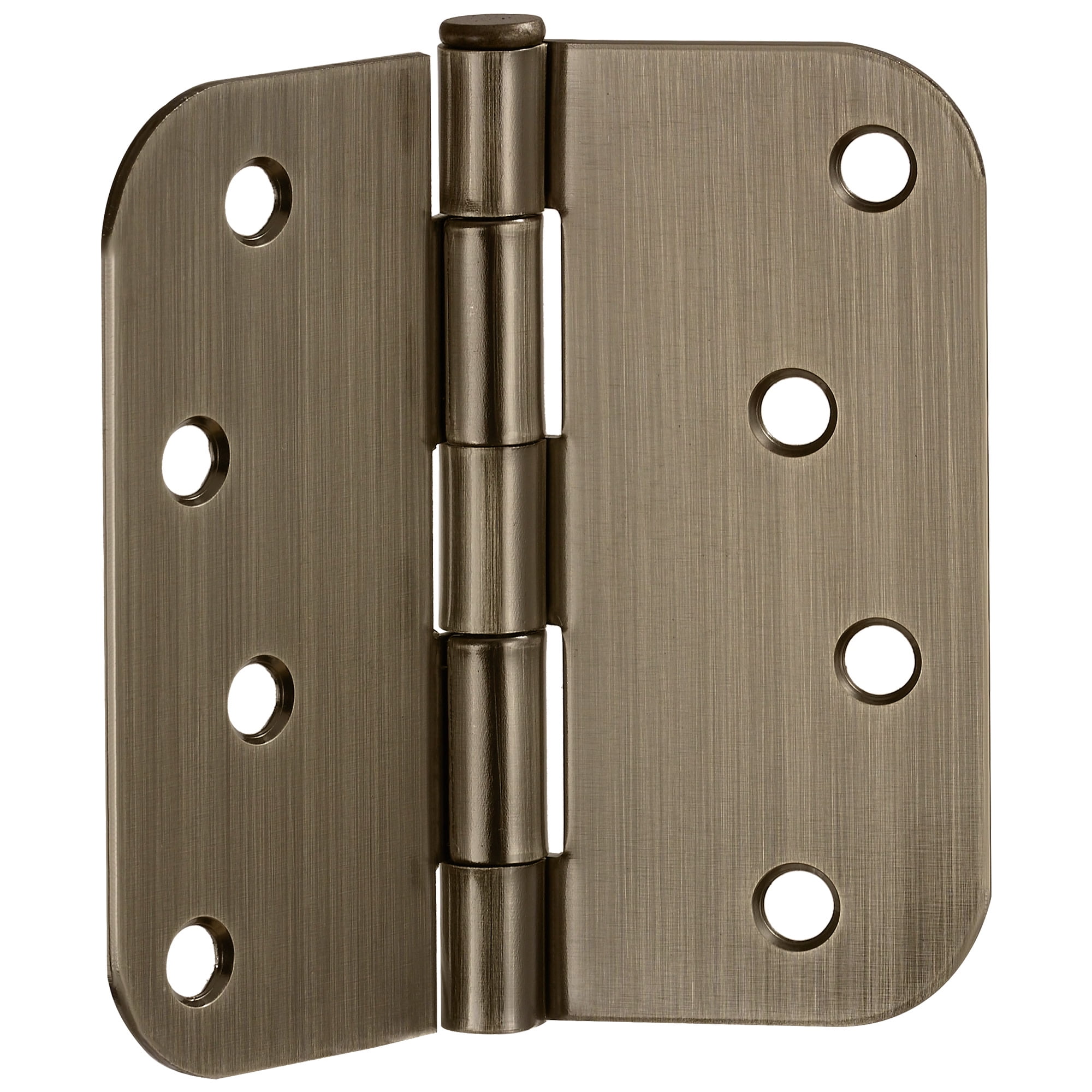 Antique Brass Steel Plain Bearing Door Hinge with Removable Pin, 4 x 4 in. 5/8 in. Radius, 3-Pack