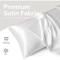 thumbnail image 3 of POWKOL - Funda de almohada de satén para cabello y piel, paquete de 2 fundas de almohada de satén de seda, tamaño estándar (juego de 2), funda de almohada sedosa con cierre tipo sobre (50,8 x 66,0, 3 of 6