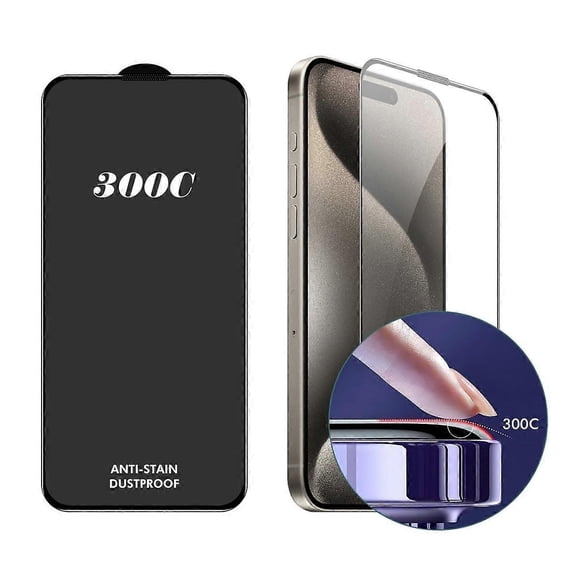 For iPhone 16 Pro Max ENKAY HAT-PRINCE 2pcs Screen Protector 300C Large Arc Silk Print High Aluminiu