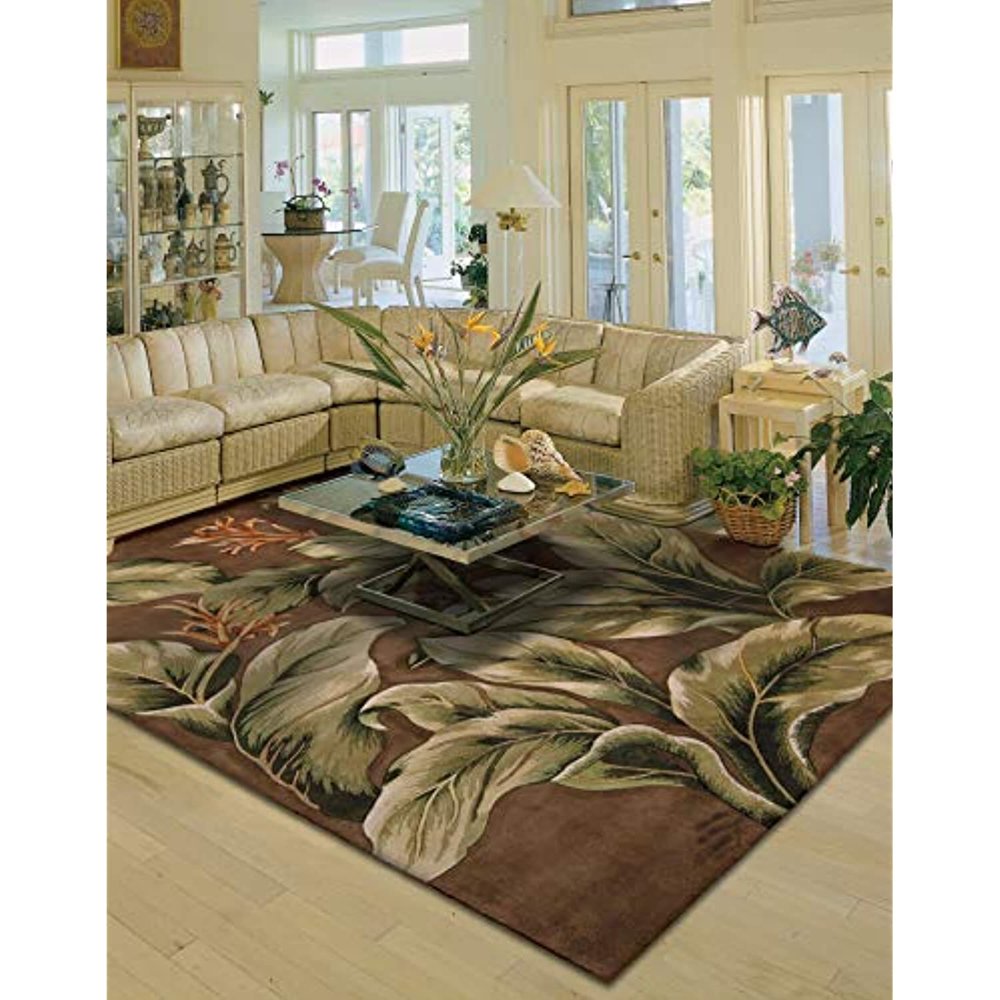 Nourison Tropics Area RugColorKhaki,ShapeRectangle,Size3'6" x 5'6