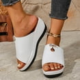 thumbnail image 2 of Women's Rhinestones Platform Wedges Slides Sandals Stylish Bling Leather Crystal Slip on Dress Summer Shoes, 2 of 7
