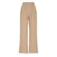 thumbnail image 5 of Weiqiqre Linen Pants Women High Waist Drawstring Cinch Bottom with Button Cotton Loose Casual Trouser with Pockets, 5 of 6