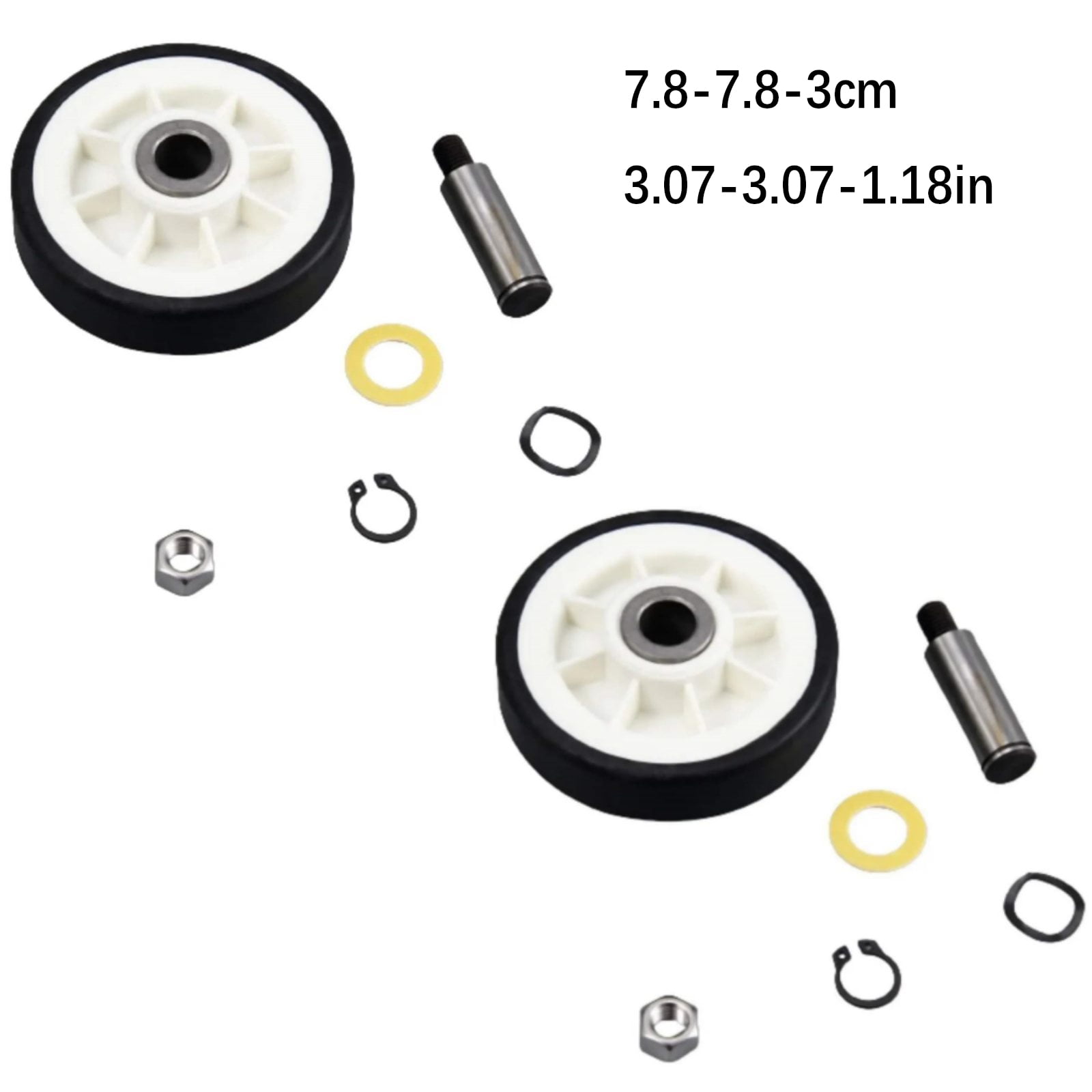 NATEFEMIN Dryer Drum Roller Support Wheel Kit Replacement for Maytag 303373K Washing Machine, 2PCS