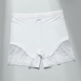 thumbnail image 2 of Womens White Seamless Boyshort Panties No Show Underwear with Lace Trim, Full Coverage Comfort Fit Mid Rise,Size M, 2 of 4