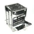 thumbnail image 2 of Amdohai Folding Stainless Steel Backpacking Wood Burning Stove Mini BBQ Grill with Carry Bag for Backpacking Hiking Camping Cooking, 2 of 8