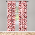thumbnail image 5 of Ambesonne Christmas Window Curtains, Vintage Xmas Scene, Each 28" W x 95" L, White and Vermilion, 5 of 5