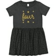 thumbnail image 3 of Inktastic 4th Birthday Gold 4 Year Old Girls Toddler Dress, 3 of 5