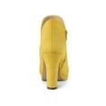 thumbnail image 2 of BLISSFUL STEP Women's Round Toe Block Heels Ankle Heel Boots Yellow 10, 2 of 8