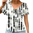 thumbnail image 2 of Aloohaidyvio Womens Tops ClearanceWomens Summer Tops V Neck Short Sleeve Shirts Casual Flowy Blouses, 2 of 6