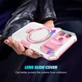 thumbnail image 5 of Allytech Magnetic Case for iPhone 11 Pro Max with Lens Slide Cover, [Non-Slip] [Military Grade Protection] Slim Shockproof Ring Stand Case Support Wireless Charging, Pink+White, 5 of 10
