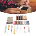 thumbnail image 3 of Kits De Artesanía De Cuero, Hilo Encerado De 16 Colores, Agujas De Coser De Ojo Grande, Kit De Costura De Cuero DIY Para Artesanía De Cuero, 3 of 7
