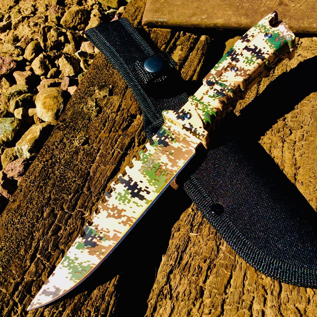11' DefenderXtreme Full Tang Hunting Tactical Survival Knife Desert Digital Camo