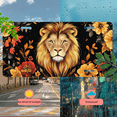 thumbnail image 5 of 1 Pcs 2D Flat License Plate Covers & Frames, Lion with Floral Background For Decorative Front, Waterproof For Decoration Aluminum License Plate Covers & Frames Cover For Men Women, 12" X 6", 5 of 7