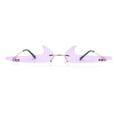 thumbnail image 3 of Unique Check Mark Lens Avant Garde Rimless Pimp Sunglasses Purple, 3 of 4