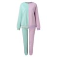 thumbnail image 6 of Women Casual Assorted Colors Sportswear Two Piece Loose Soft Fabric Sportswear Long Sleeve Top And Pants Sweatshirts Set plus Size Pant Suits for Women Business 16w Wedding Dress Women Dressy Pants, 6 of 7