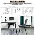 thumbnail image 7 of Set of 4 Dining Chairs, Modern Velvet Upholstered Armless Accent Chair with Cushion Seat Back & Black Coated Metal Legs, Indoor Leisure Side Chair for Living Room Bedroom Kitchen, Grey, 7 of 7