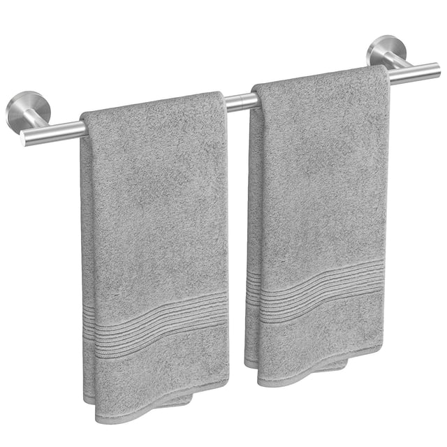 Toallero USHOWER, níquel cepillado, 24 cm, montaje en pared, acero inoxidable