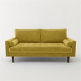 thumbnail image 2 of Home Square 3 Piece Set with Velvet Living Room Sofa and 2-Loveseat in Goldenrod, 2 of 15