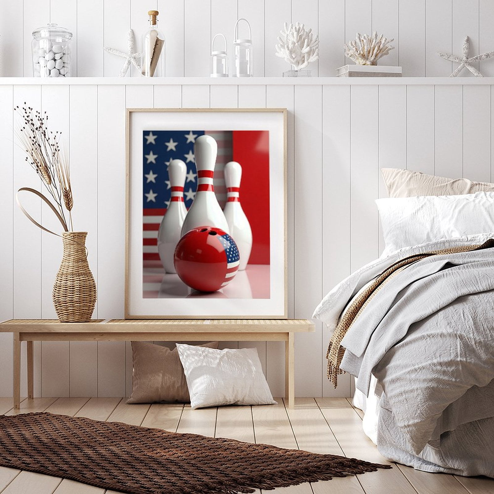 Diamond Art Kits for Adults - Modern Bowling Print No.13 5D Frameless Dimond Painting Kit for Adults Beginner, Round Diamond Kits for Home Wall Decor, Gift for Women