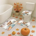 thumbnail image 6 of Autumn Orange Fallen Maple Leaves Bathroom Set with Shower Curtain sets and Rugs Accessory, Fall Wood Fall Shower Curtain for Bathroom Decor 4 Pcs, 6 of 8