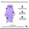 thumbnail image 4 of CTM Kids' One Size Fits Most Reusable Rain Poncho by Wootie, 4 of 4