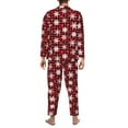 thumbnail image 7 of Salouo Snowflake red plaid Print Button-Front Long Sleeve Pajama Set for Men, Soft 2Pjs Men's Long Sleeve Sleepwear -X-Large, 7 of 7