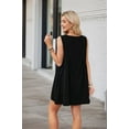 thumbnail image 5 of Women's Sleeveless V-Neck Mini Dress Beach Casual Sundress Summer Vacation Outfit Black XS, 5 of 7