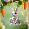 thumbnail image 4 of Bunny Easter Ornament, 2D Flat Acrylic Rabbit Pendant Hanging Decor, for Spring Party House Decoration Car Rearview Mirror Backpack, 4 of 6