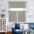 thumbnail image 2 of Beige Gray Dandelion Kitchen Curtains Sets for Windows 36 Inch Length, Farmhouse Botanical Blossom Rod Pocket Window Treatments Tier Curtains and Valances Set for Bedroom/Bathroom, 2 of 8