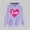 Purple, variant on Women's Valentine Heart Print Sweatshirt Hooded Pullover Tops Long Sleeved Comfortable Sweatshirt Red L