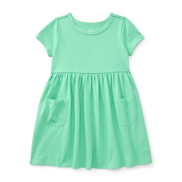 Wonder Nation Toddler Girls Play Dress with Short Sleeves, Sizes 12M-5T