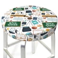 thumbnail image 3 of Balery Back To School A Fundas de asiento para taburete de bar redondo de tela de terciopelo ajustables que protegen de arañazos y manchas para sillas de 14 a 17 pulgadas.-12 inch, 3 of 7