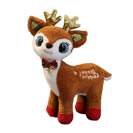 

NUOLUX Plush Reindeer Figurine Doll Christmas Deer Toy Christmas Party Decoration