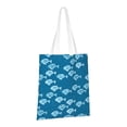 thumbnail image 2 of ZNDUO Canvas Tote Bag, Ocean Blue Fish Pattern Reusable Grocery Bags for Shopping, Gym, School, Beach, 2 of 8