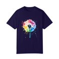 thumbnail image 2 of NAMTYQX Floral Tops for Women Graphic Baggy Gemusterte Short Sleeve Basic Crewneck Stretch Soft Oversized Plus Size Blouses for Women Navy Size XL, 2 of 4