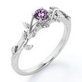 thumbnail image 4 of JeenMata Bohemian Design 0.50 Carat Round Cut Lab Created Purple Amethyst Solitaire Engagement Ring in 18K White Gold Plating over Silver, 4 of 7