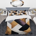 thumbnail image 2 of Designart "Geometric Tiles in Black and Gold I" Abstract Geometric Bedding Covert Set - Abstract Gold Modern Bed Set With 2 Shams, 2 of 5