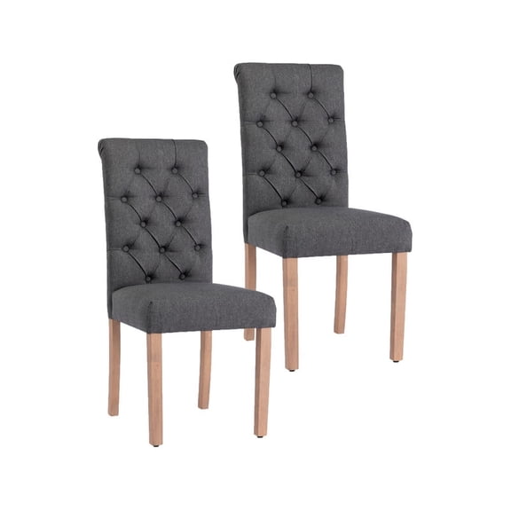 Porthos Home Betta Tufted Fabric Dining Chairs with Rubberwood Legs (Set of 2)