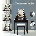 thumbnail image 6 of Costway Vanity Table 10 Dimmable Bulbs Makeup Dressing Desk Brown, 6 of 12