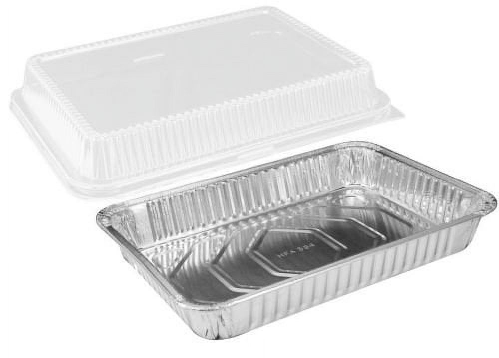 Handi-Foil 13" x 9" Oblong Aluminum Foil Disposable Cake Pan with Clear Dome Lids - HFA REF # 394-WDL (Pack of 50 Sets) - image 3 of 3